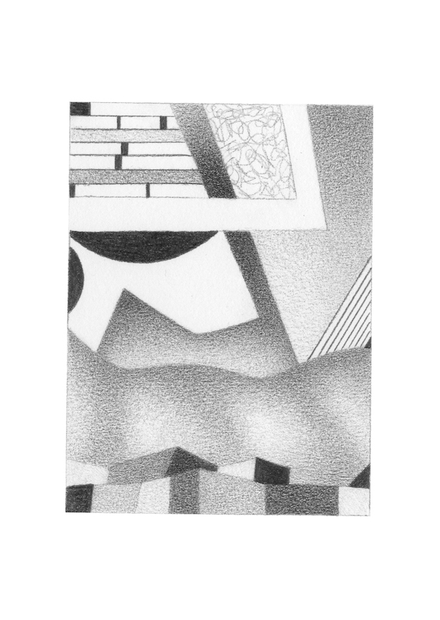 number 3 in a series of abstract compositions drawn in pencil