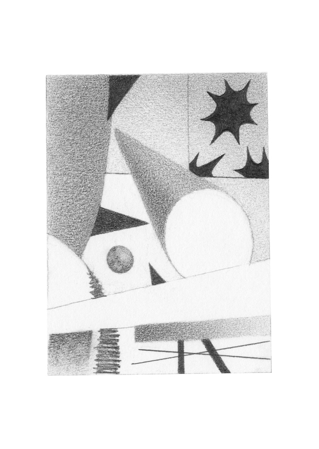 number 5 in a series of abstract compositions drawn in pencil