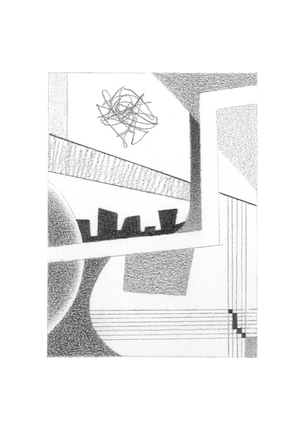 number 7 in a series of abstract compositions drawn in pencil
