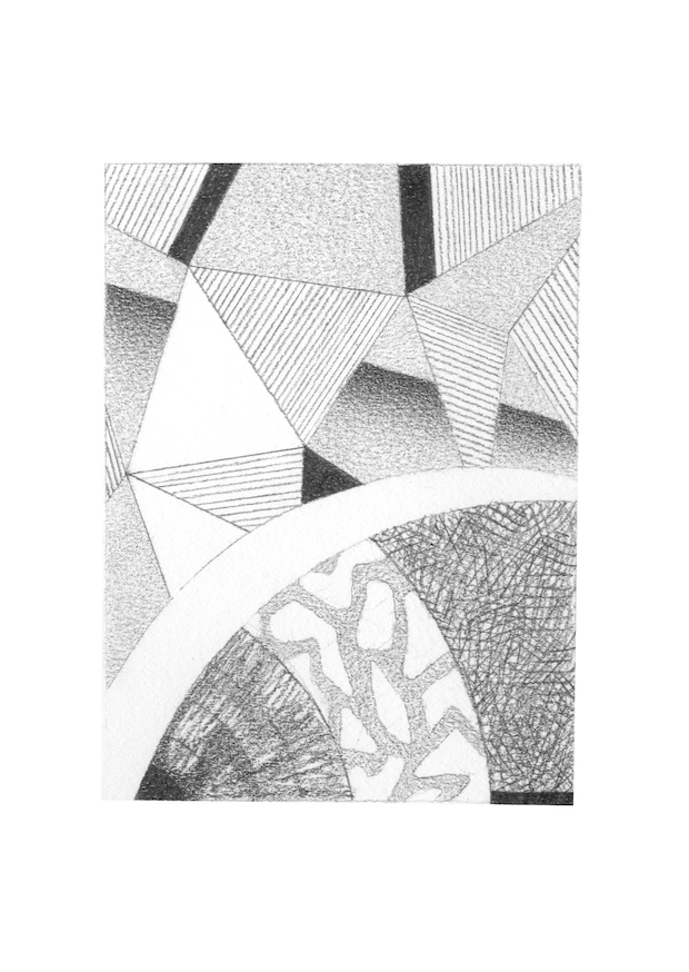 number 9 in a series of abstract compositions drawn in pencil
