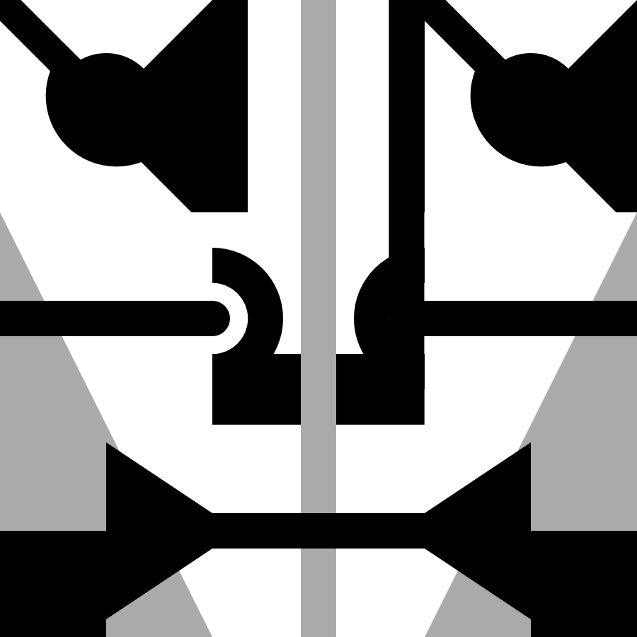 number 1 in a series of graphic faces created with various shapes